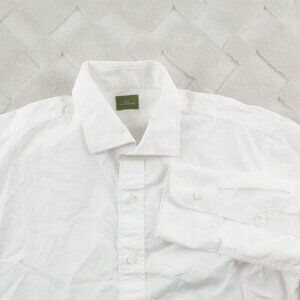 Sid Mashburn Dress Shirt Mens Medium Solid White Formal Preppy